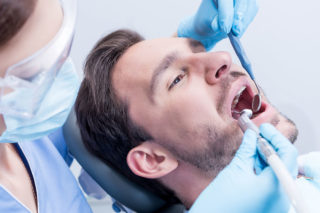 Man getting dental work